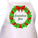 Christmas Wreath Personalized Christmas Apron