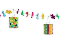 Tiki Luau Floral Party Garland with Lanterns - 12-ft