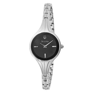 Bulova Ladies 96L119 Bangle Black Dial Watch