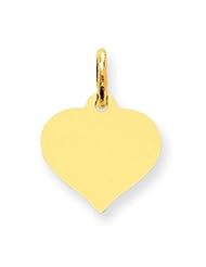 14k Gold Heart Disc Charm