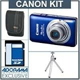 Canon PowerShot 100HS Digital ELPH Camera Kit - Blue - with 4GB SD Memory Card, Camera Case, Table Top Tripod