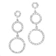14k White Gold & Diamond Triple Circle Earrings (0.35ctw)