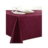 La redoute essentiels teflon-coated cotton damask tablecloth plum square