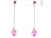 Pink Swarovski Heart Dangle Earrings Fashion Jewelry