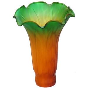 Replacement Tiffany Lamp Shades on Dale Tiffany Style Pond Lily Flower Glass Replacement Lamp Shade Amber