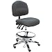BenchPro WAT-DF-3L Deluxe HD Fabric Ergonomic ESD Anti Static Wide Chair with Aluminum Base, 450 lbs Capacity, 21.5" Width x 21-31" Height x 17.5" Depth, Dark Blue