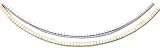 14k 3mm Reversible White & Yellow Domed Omega Necklace