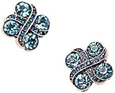 Kaariag Punkin Four Leaf Clover Swarovski Elements Crystal Stud Earrings(0.6"0.6)