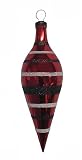 Huge 17 Shiny Red Glitter Stripe Shatterproof Christmas Ornament #826385