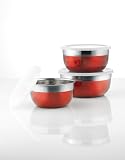 TV - Das Original 3408 Maxx Cuisine Design Aufbewahrungs-Sch&uuml;sseln 6-teilig, rot (3 Sch&uuml;sseln, 3 Deckel)