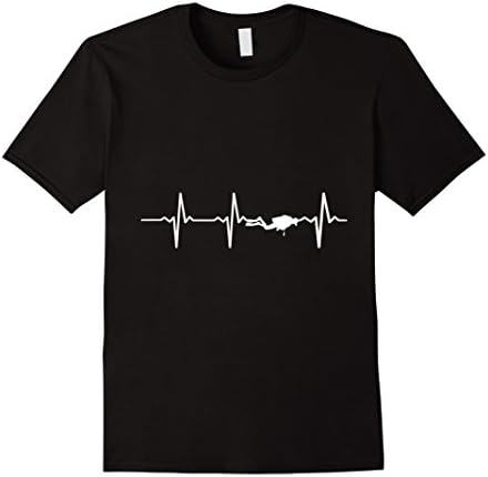 Men's Scuba Diving Heart Beat shirt - Best Gift for Diver Large Black