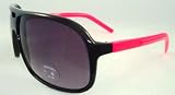 Kitchen & Housewares : Black with Neon Pink Arm Retro Sports Sunglasses