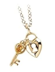Black Hills Gold Silver Heart and Key Necklace