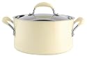 KitchenAid Gourmet Essentials Hard-Base Ceramic Non-stick Stockpot, 24 cm, 5.7 Litre, Almond