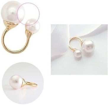 Fashion Beauty Double Pearl Adjustable Opening Joint Ring