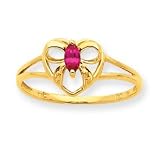 14k Ruby Birthstone Ring - Size 6