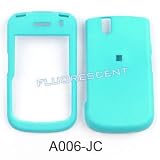 RUBBERIZED SOLID BABY BLUE SNAP-ON FACEPLATE CASE CELL PHONE COVER FOR BLACKBERRY TOUR 9630