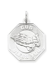 Sterling Silver God Bless You Charm QC2400"