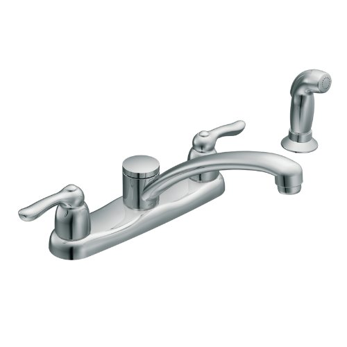 Moen CA7907 Chateau Chrome Two-Handle Low Arc Kitchen Faucet