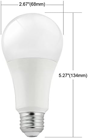 A21 Led 100w Equivalent 5000k Daylight Dimmable LED Bulbs 15w 1600lumen 4Pack Bright White - 120v E26 UL-Listed, Energy Star