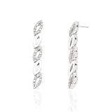 .33 CARAT GENUIINE DIAMOND LEAF DESIGN 14K EARRINGS