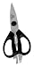 Kitchen Scissors, Black, clammed