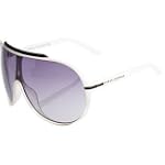 A|X Solar Remix Sunglasses - Armani Exchange Adult Shield Full Rim Lifestyle Eyewear w/ Free B&F Heart Sticker Bundle - White Black/Gray Shaded / One Size