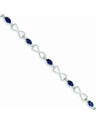 Genuine 14K White Gold White Gold With Diamond And Sapphire Gemstone Bracelet 4 Grams Of Gold 100% Satisfaction Guaranteed.
