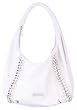 Michael Kors Silver Studded ID Chain Large Hobo Vanilla