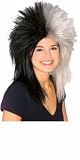 DELUXE PRO FOOTBALL RAIDER NATION TEAM SPORTS FAN SILVER and BLACK WIG
