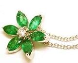 Emerald and Diamond Pendant Necklace, 14k White Gold, 18 Chain (T.w 1.31)