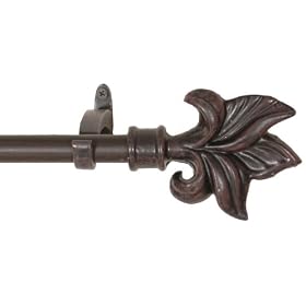 Window Curtain Rod Drapery Rod 44 Inch - 108 Inch Freschia Burg blk