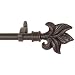 Window Curtain Rod / Drapery Rod 44 Inch - 108 Inch Freschia Burg/blk