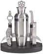 Oggi 7 Piece Oval Bar Tool Set-Comes With 26oz Cocktail Shaker & 5 Bar Tools with ABS Stand