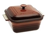 Le Creuset Stoneware 3-Quart Covered Square Baker, Espresso