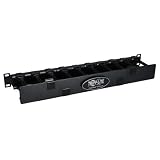 TRIPP LITE Rack Enclosure Horizontal Cable Manager Steel with Finger Duct 1URM SRCABLEDUCT1UHD, Black