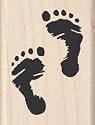 Wood Mounted Rubber Stamp - Jazzy Style Footprints
