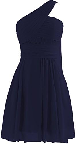 Nuosende Women's Knee Length Chiffon Evening Party Dress Gown US 24W Navy