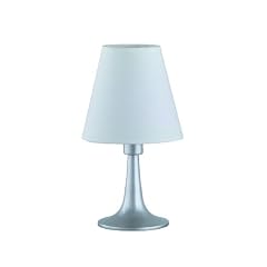 Trio-Leuchten 579910101 Energiespar-Tischleuchte 1xE14 9W 2U alufarbig lackiert Stoffschirm wei�