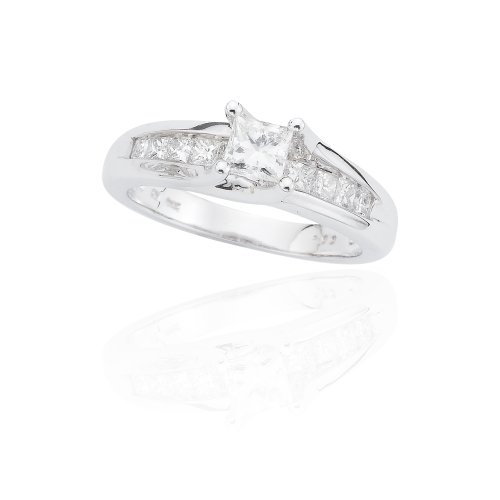 14K White Gold 1/2 ct. Princess Cut Diamond Engagement Ring