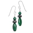 .925 Silver, Malachite & Onyx Earrings