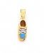 Blue Enameled Baby Shoe Charm, 14K Two-Tone Gold
