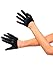 Leg Avenue Women's One Size Mini Cropped Satin Gloves, Black