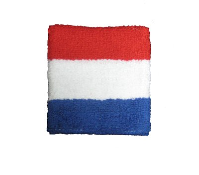 GOGO™ NBA Style Red/White/Navy Stripe Pro Wristband, Sweatband (Price for ONE DOZEN)