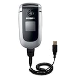 Coiled Power Hot Sync and Charge USB Data Cable w/ Tip Exchange for the Samsung SGH-X660 - Gomadic Brand