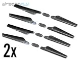 2 Set Combo of Draganflyer RC Helicopter Folding Nylon Rotor Blades - Black by Draganfly Innovations Inc.