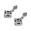 Marcasite Earrings with Turquoise - 23 mm