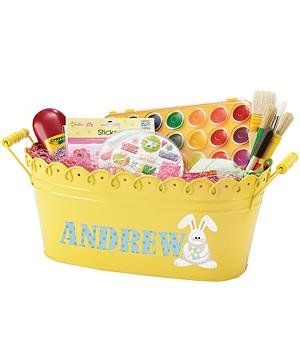 Personalized Colorful Metal Easter Tubs