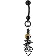 Handcrafted Genuine Swarovski Poetic Somber Black Titanium Belly Ring