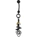 Handcrafted Genuine Swarovski Poetic Somber Black Titanium Belly Ring